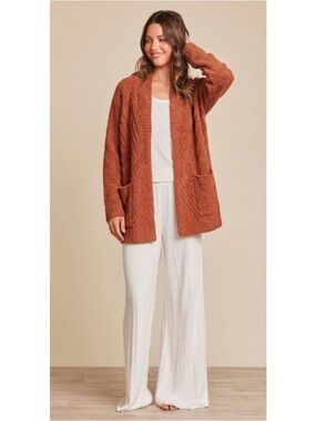 Barefoot Dreams CozyChic Directional Ribbed Cardigan Size L